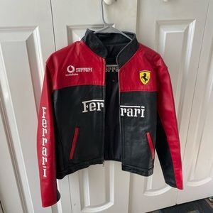 Leather Ferrari Bomber Jacket